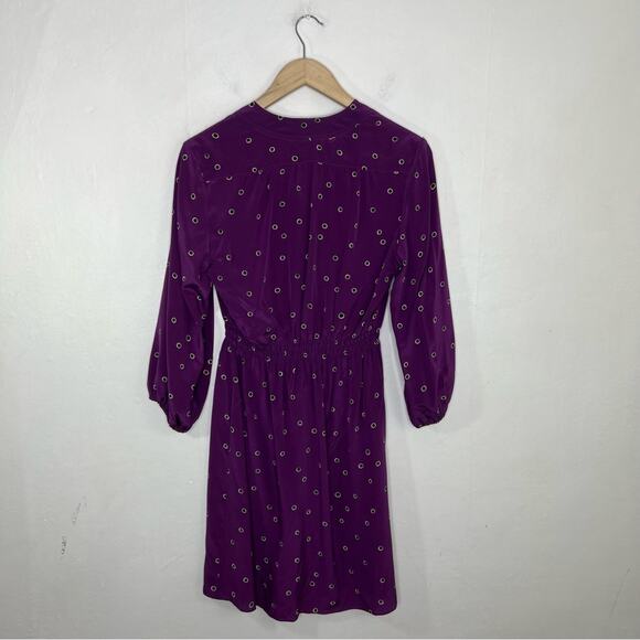 TUCKER NYC Purple Black Dot Tunic Dress Size Large - Picture 2 of 13